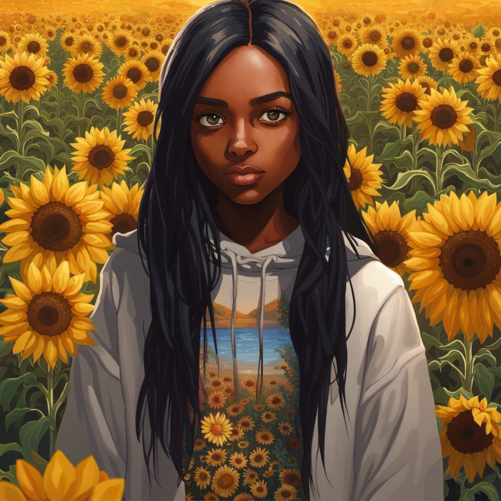 Sunflower Girl AI Generated Artwork NightCafe Creator