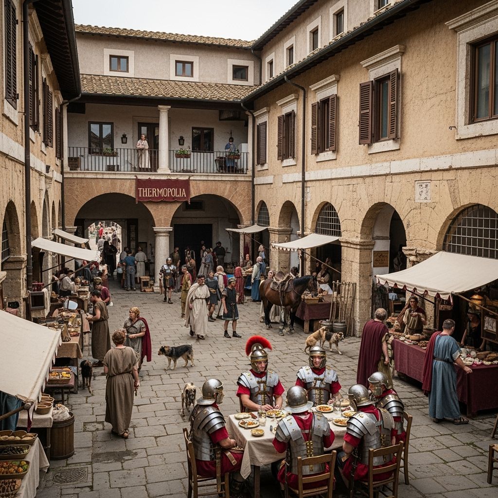 Street scene in ancient rome