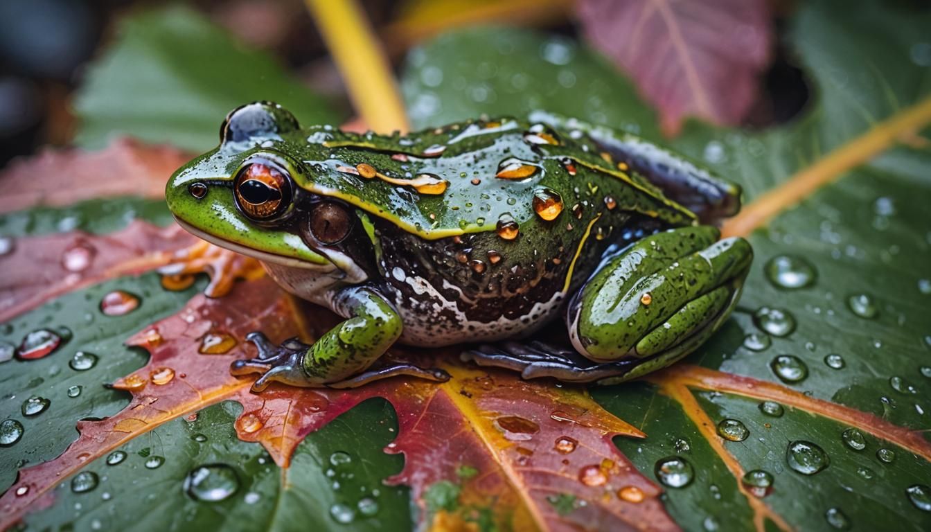 Frog on a Leaf  by @Alex Sevin