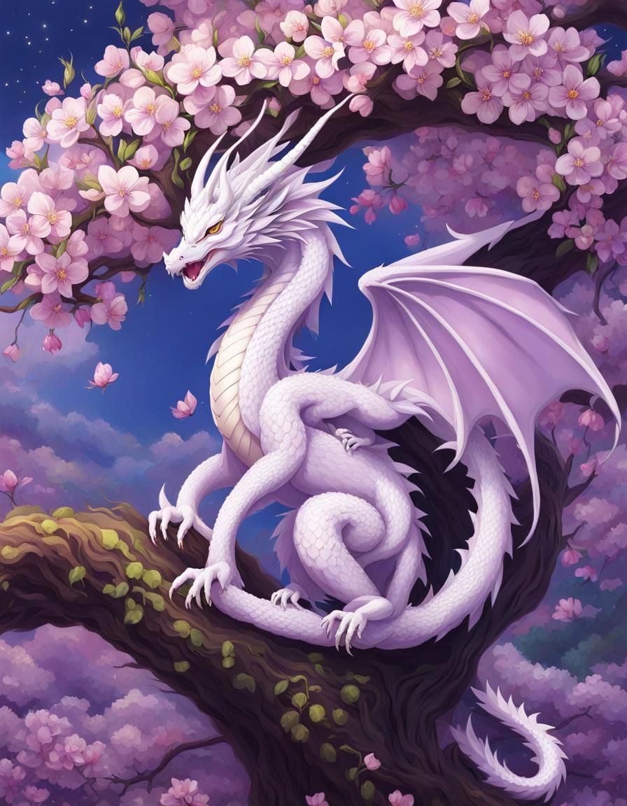 Cherry Blossom Dragon - AI Generated Artwork - NightCafe Creator