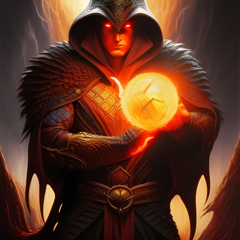 Dragon Fire Warlock - Ai Generated Artwork - Nightcafe Creator