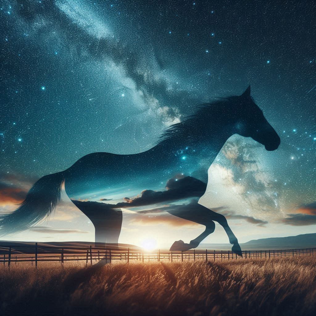 double exposure beautiful fantasy DALL-E 3 portrait landscape..