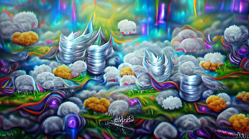 Silver clouds, definite with intent, dreaming ahead in searc...
