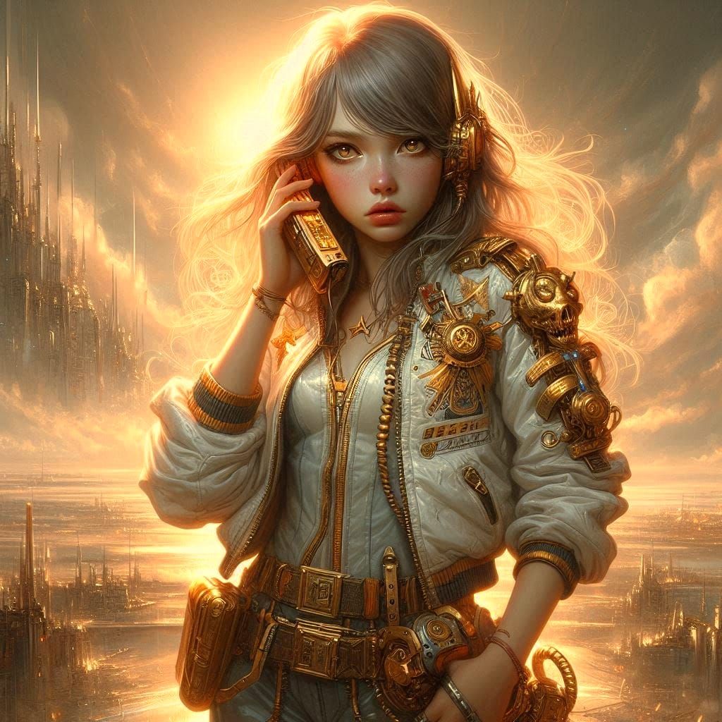 Goldie Gold on a gold phone. (say that 10 times, fast)