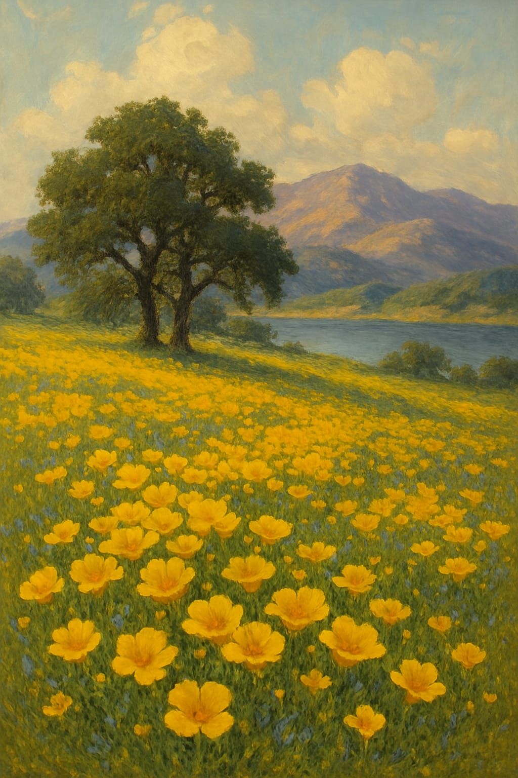 Tree and Flowers (California Impressionism)