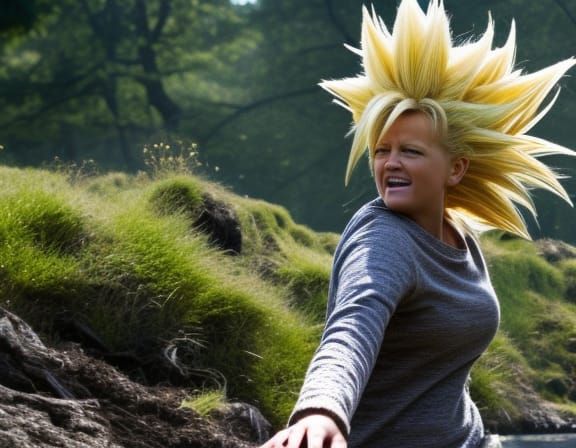 Realistic and Beautiful Super Sayayin female in a combat on ...