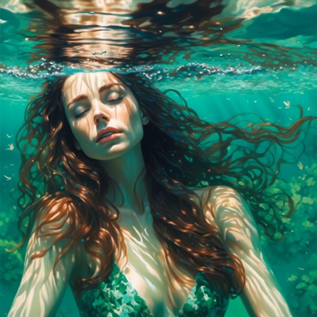 swimming underwater