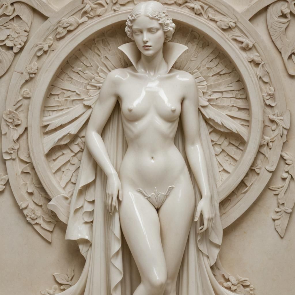Art Deco, young and beautiful vampire figurine 
Art Deco arc...