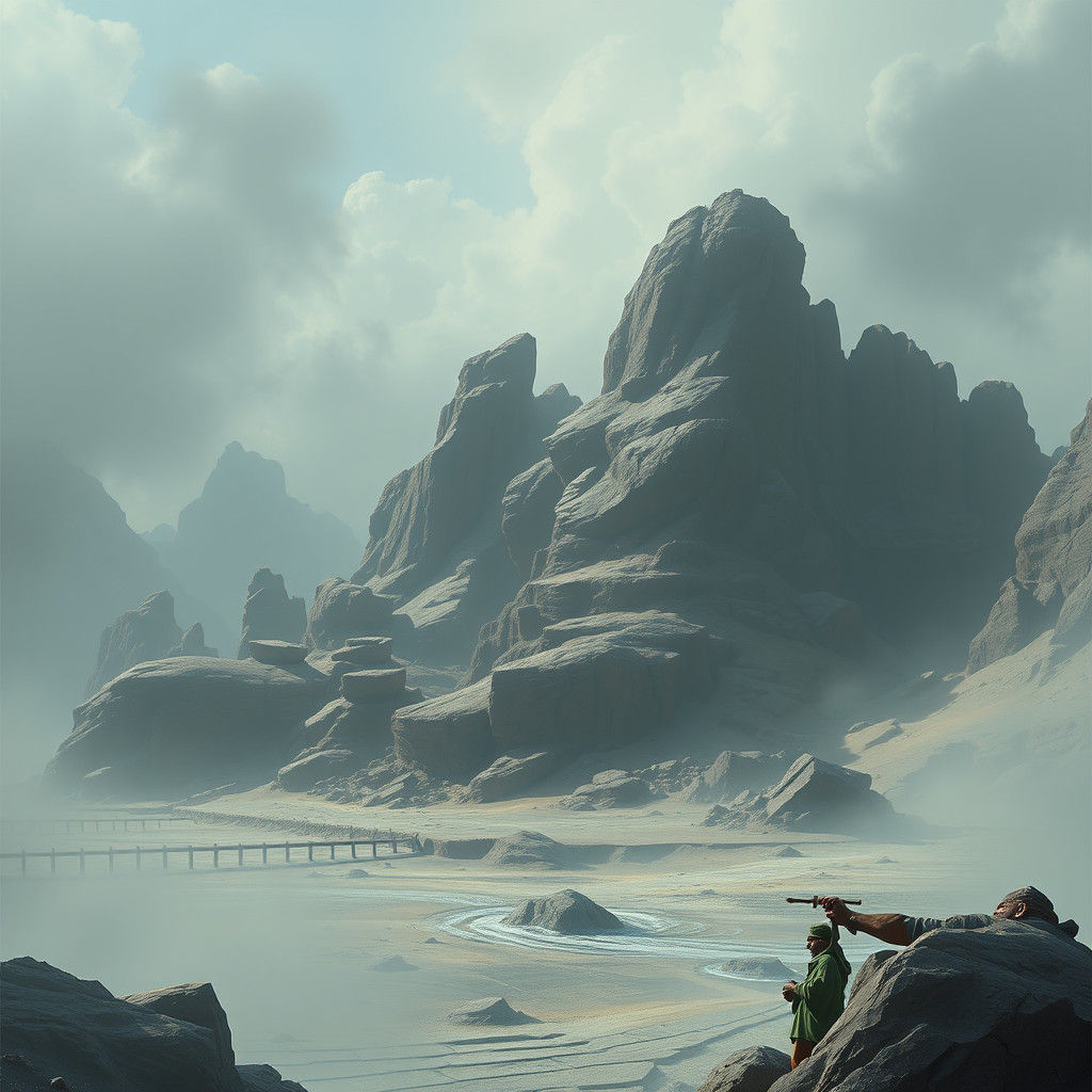 Blue Heart Melts Into Red Heart: Matte Painting