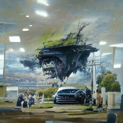Frankenstein works at a car dealership