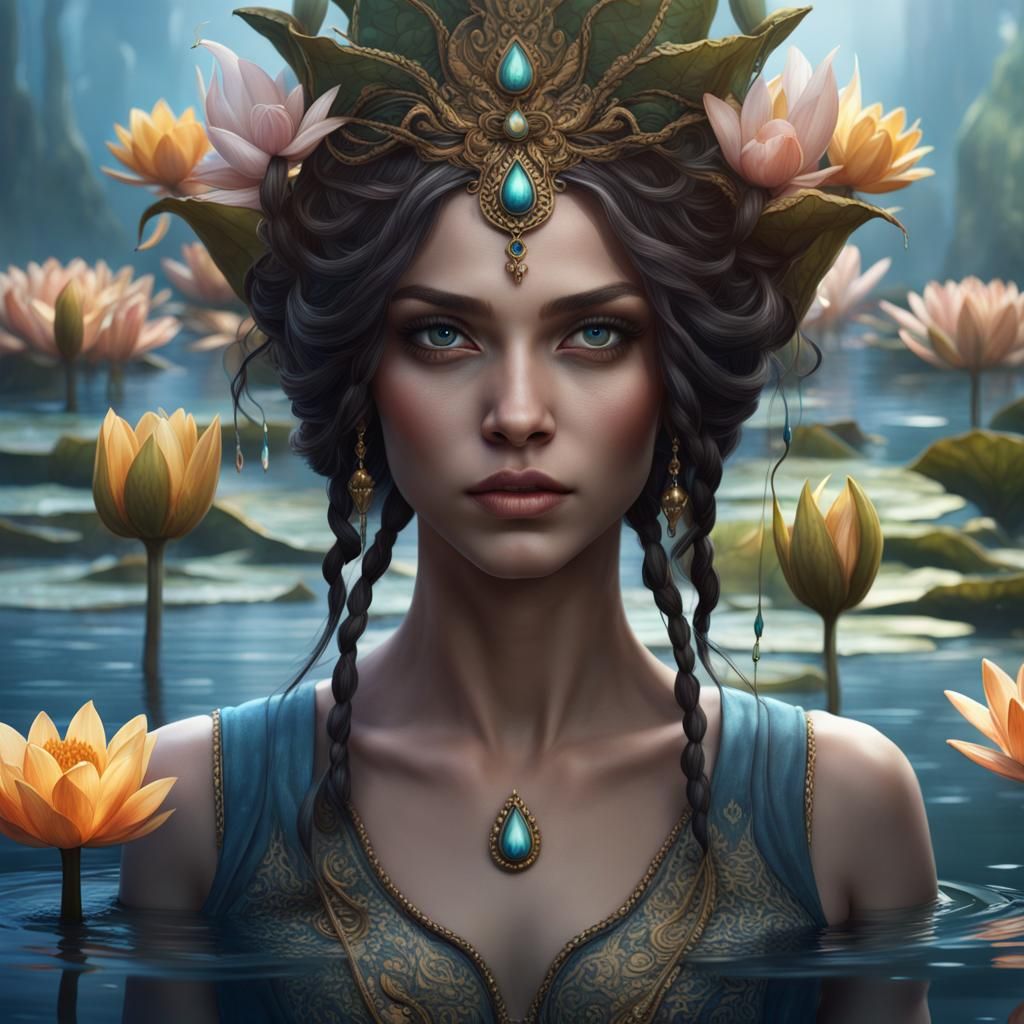Goddess of water lilies - AI Generated Artwork - NightCafe Creator