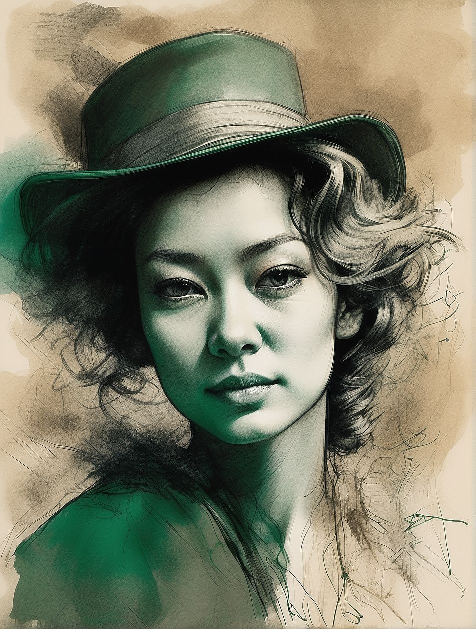 Portrait of a woman - drawing-style