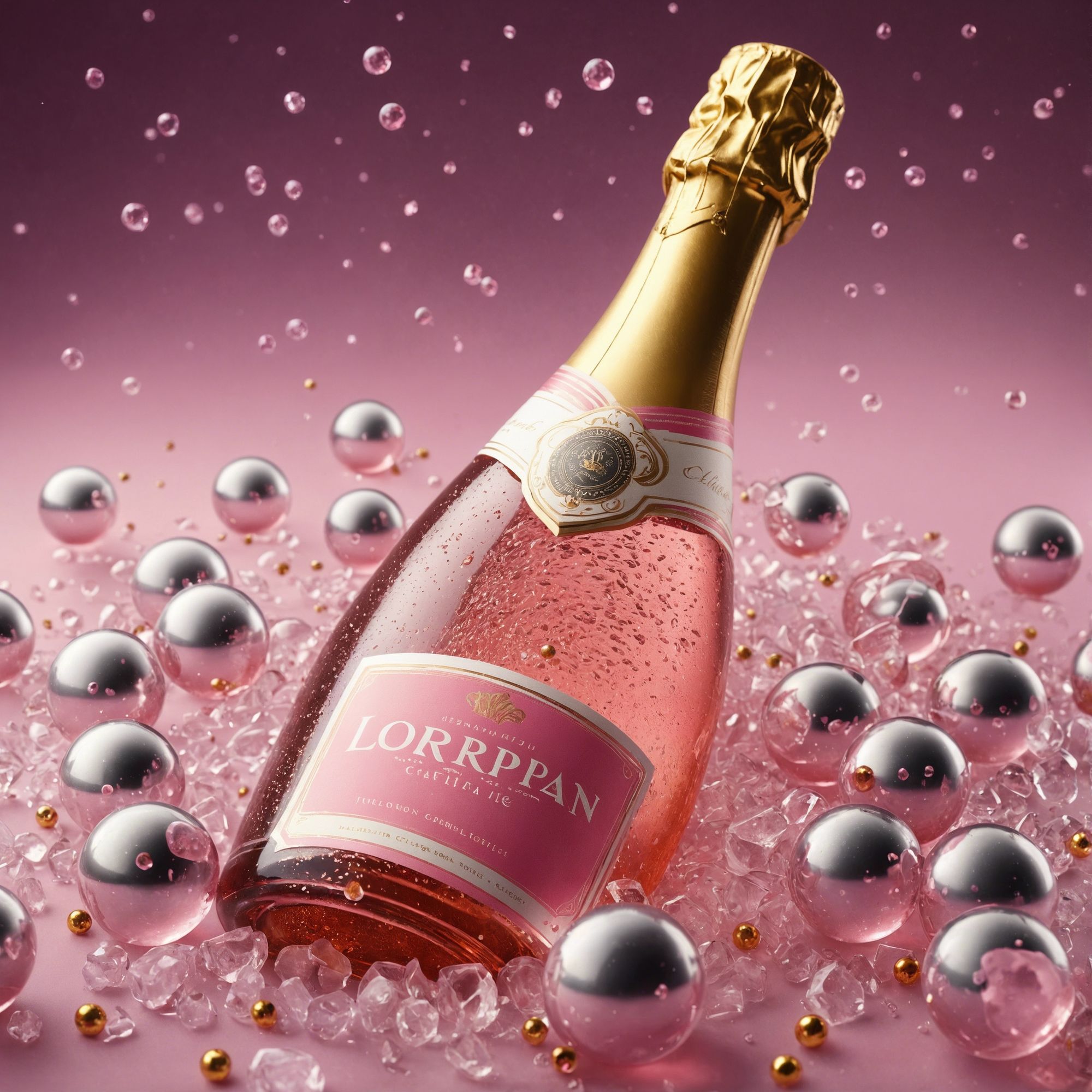 Pink Champagne on Ice - AI Generated Artwork - NightCafe Creator