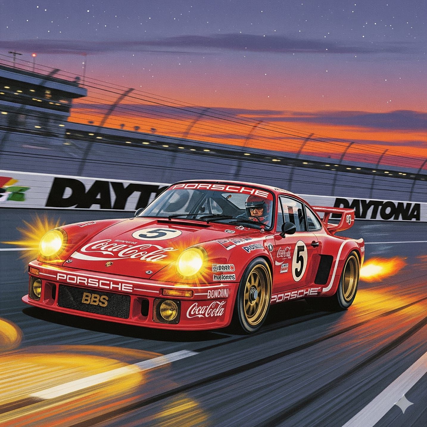 Coca-Cola Porsche 934.5 Coming Off the Banking at Daytona