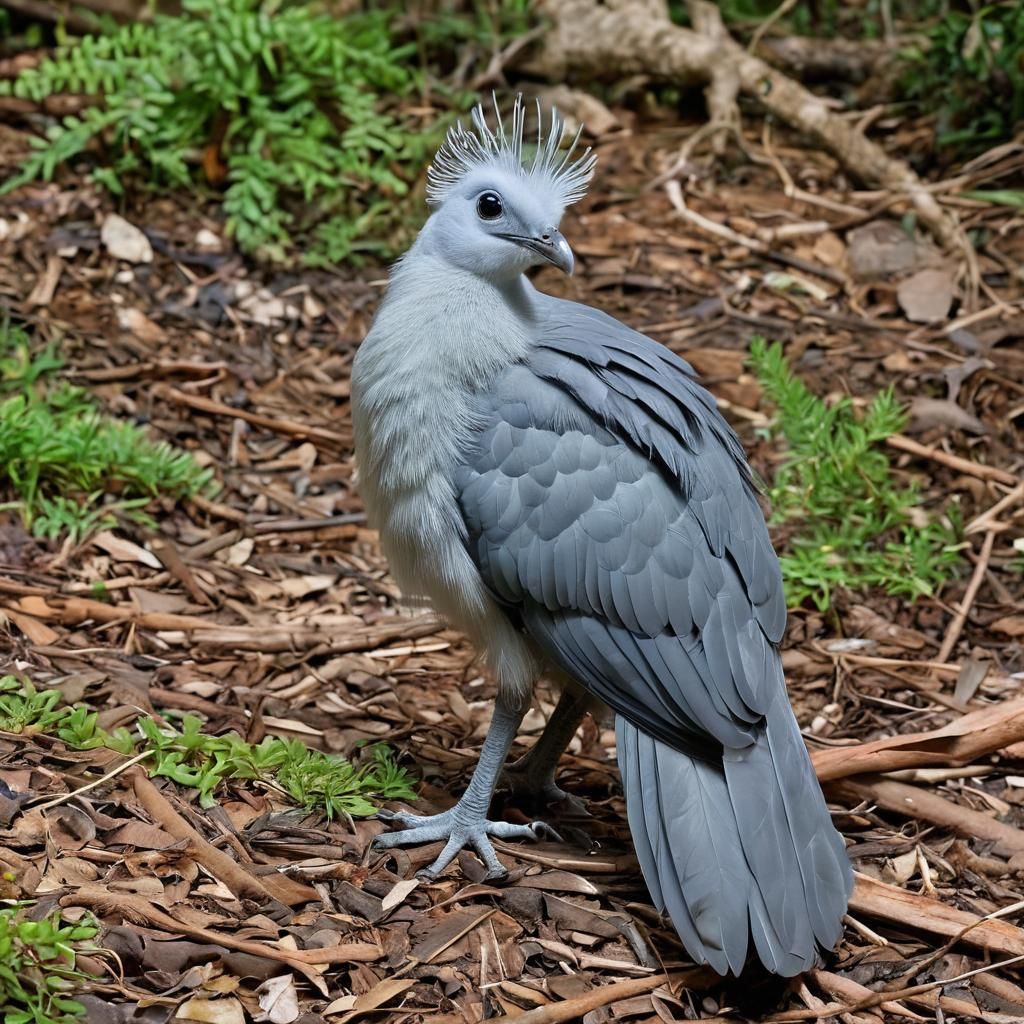 The kagu or cagou (Rhynochetos jubatus) is a crested, long-l...