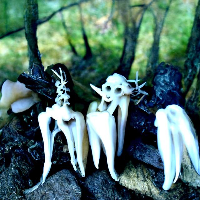Bone faeries holding teeth