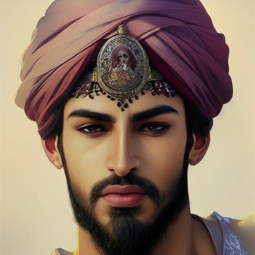 amazing arabian handsome face man prince traditional myth