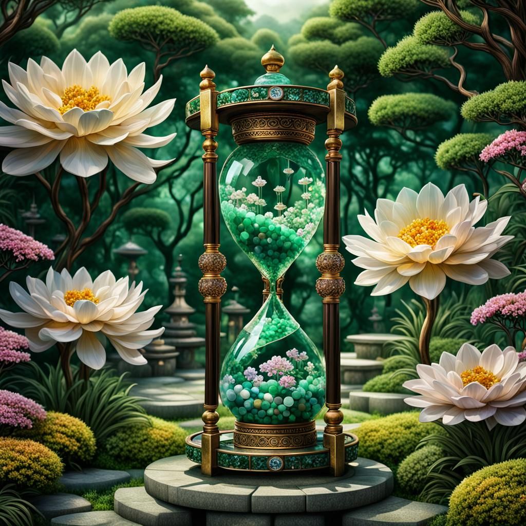 Hourglass in a Japanese flower garden  by @Ailee