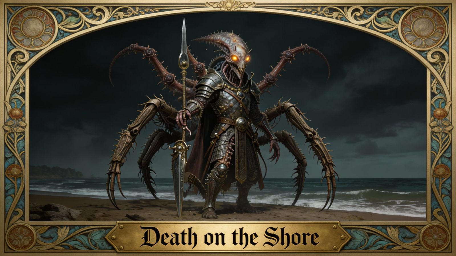 Medieval Warrior Fused with Insectoid Horror