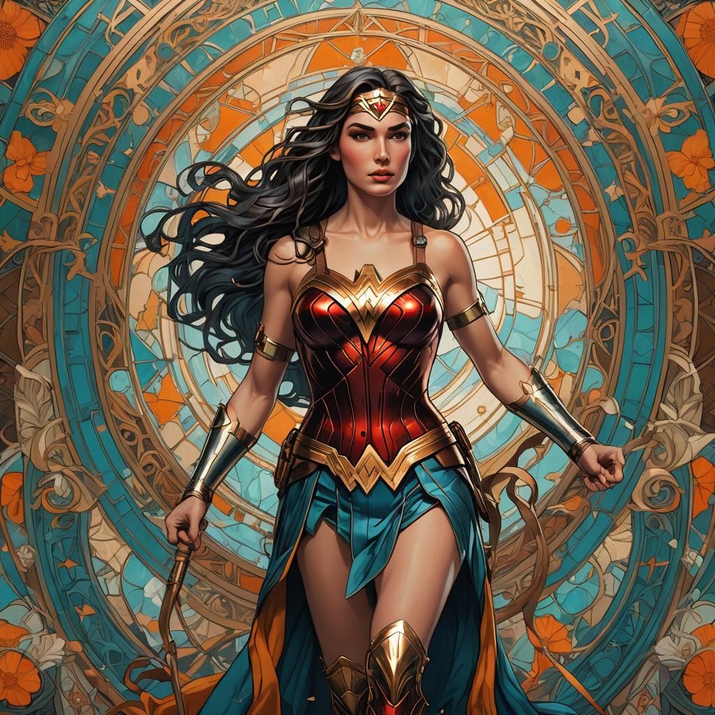 Wonder Woman in Art Nouveau style