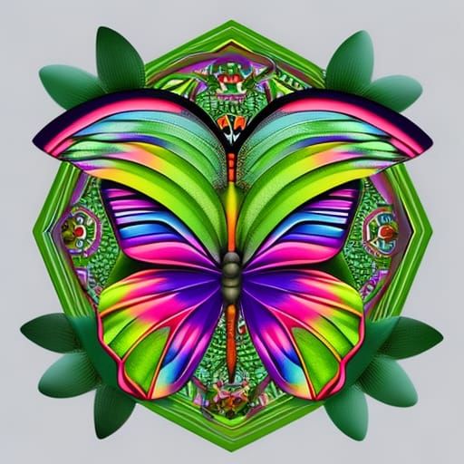 Psychodelic Butterfly - AI Generated Artwork - NightCafe Creator