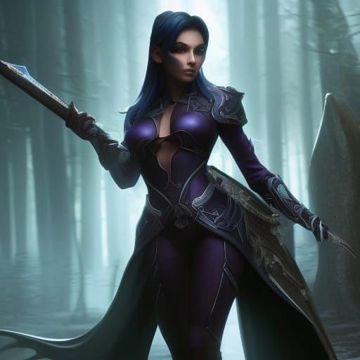 Intricate Dark Elf Portrait in Supernatural Romance Style