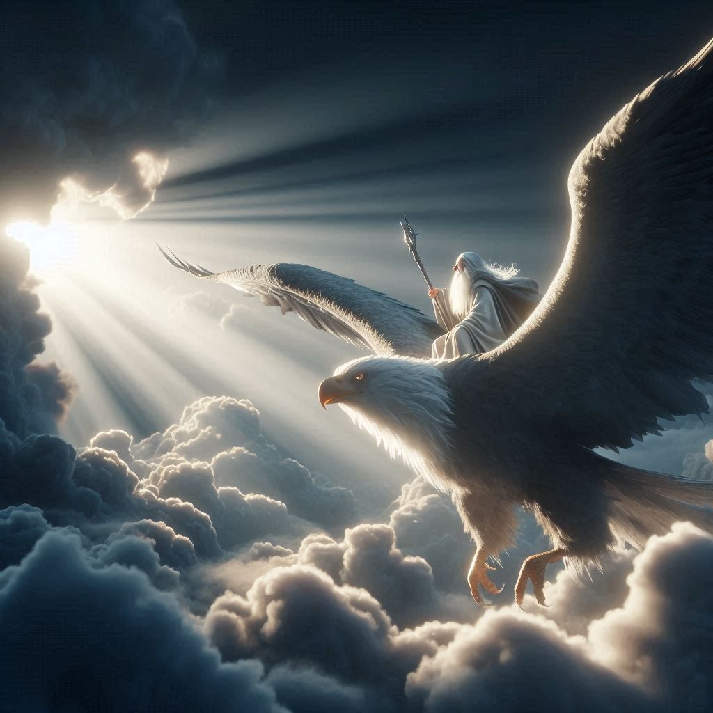 Gandalf on an eagle