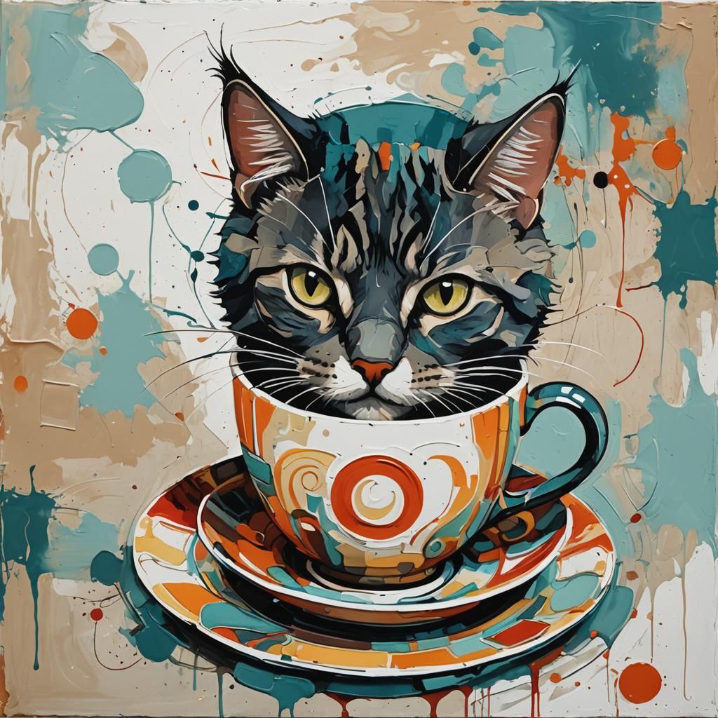 Add coffee cup with a cat on it - AI Generated Artwork - NightCafe 