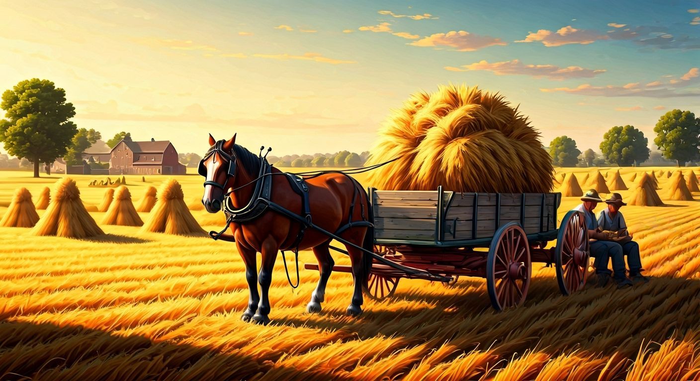  A Rest - Bringing in the Sheaves - Harvesting in 1940s in warm afternoon sunlight  by @Murray