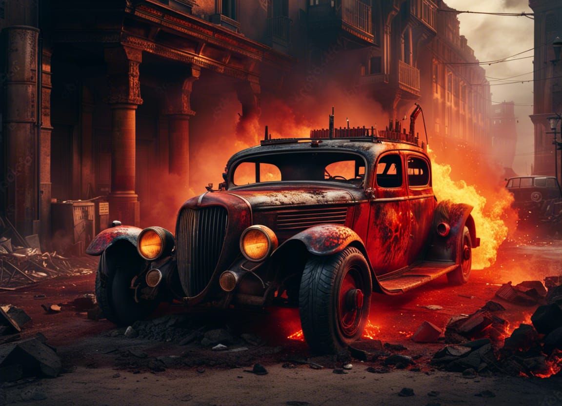 Infernal Car of the Devil  by @Piktor