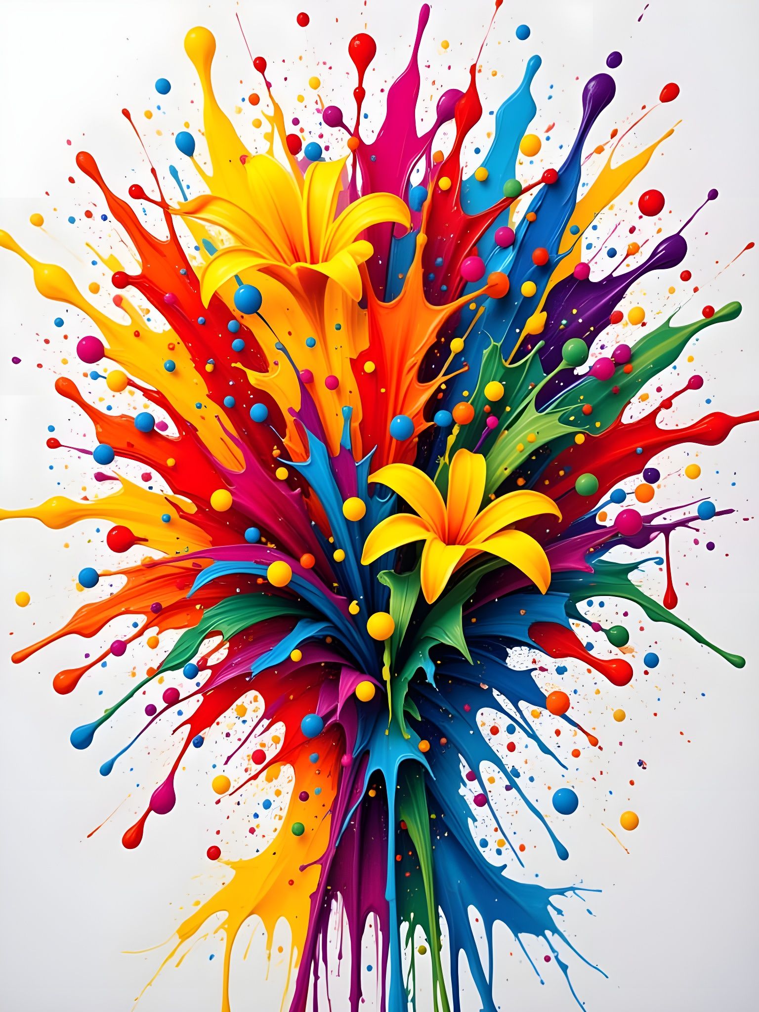 Exploding color bouquet