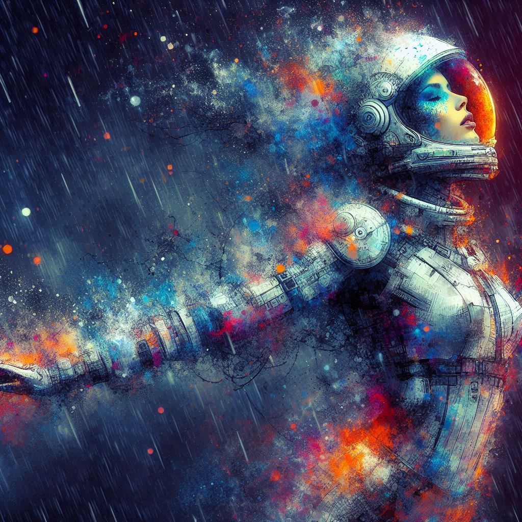 double exposure beautiful fantasy DALL-E 3 portrait landscape..