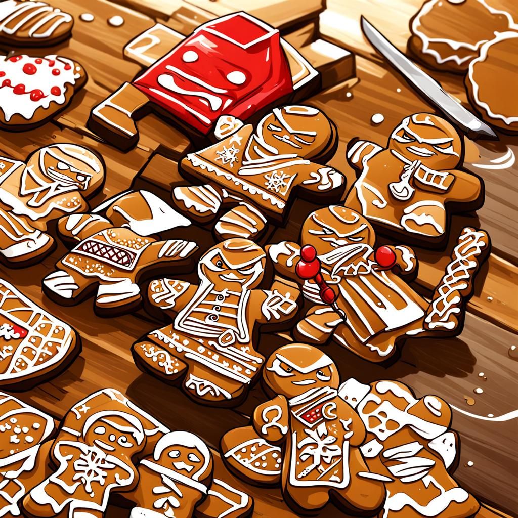 Ninja gingerbread man - AI Generated Artwork - NightCafe Creator