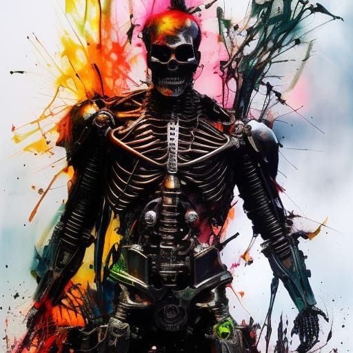 Ink Splash Terminator - AI Generated Artwork - NightCafe Creator