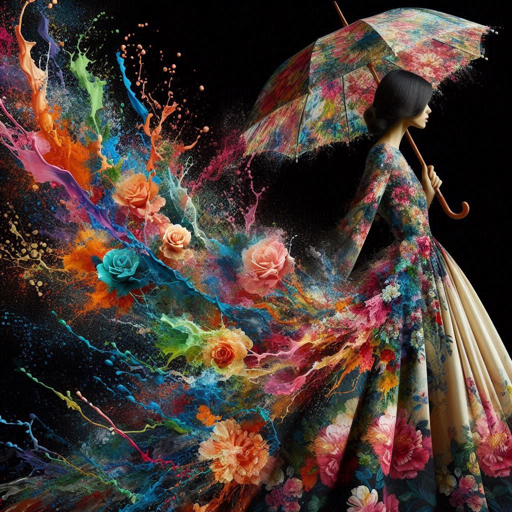 Woman Flower splash dress