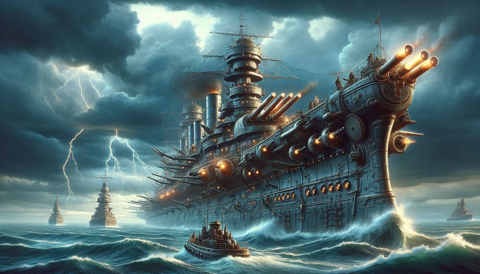 Steampunk Oceanic Dreadnaut Battlewagon