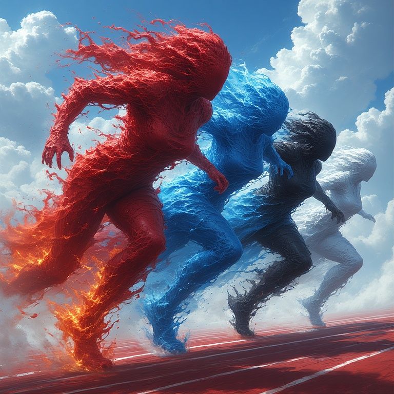 A Friendly Footrace Between Fire, Water, Earth, and Air