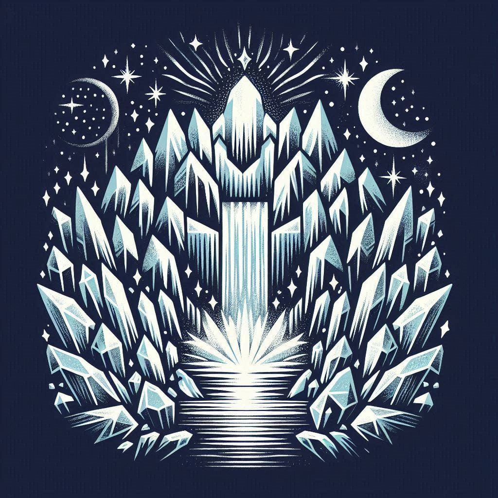 4 magical sparkling Waterfall in a crystal mountain pic 4