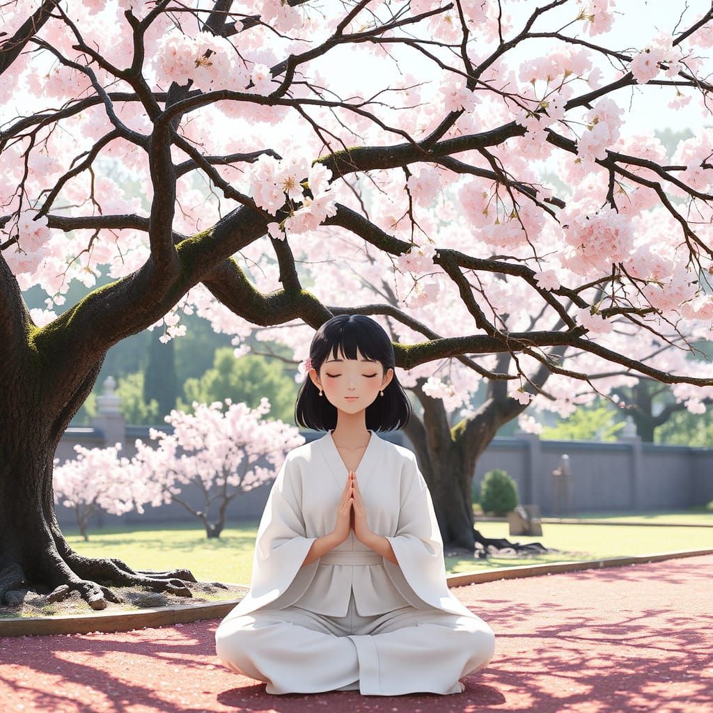 Blossoming Serenity in Zen Garden