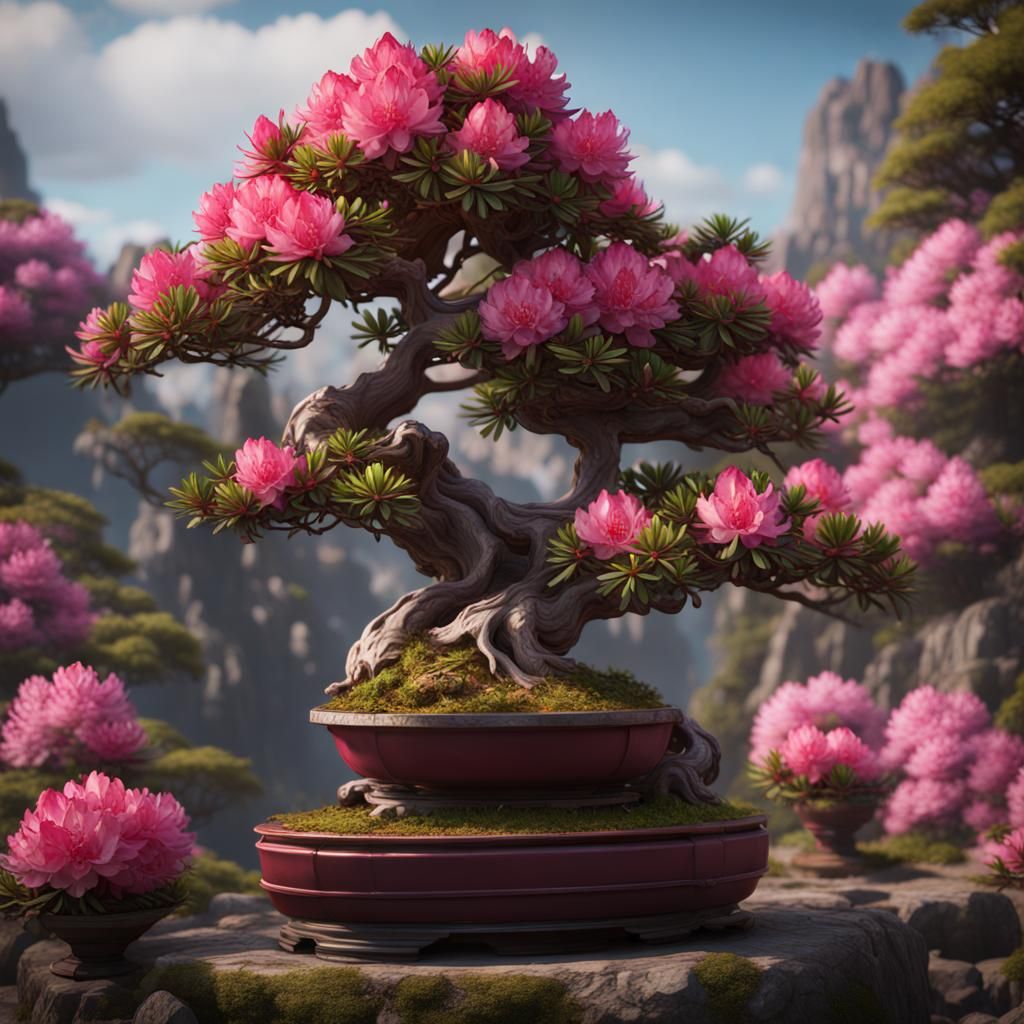 Rhododendron bonsai tree  by @Sharoja
