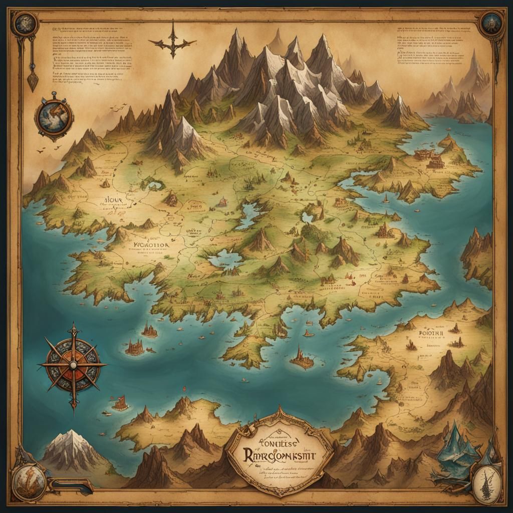 Fantasy Map - AI Generated Artwork - NightCafe Creator