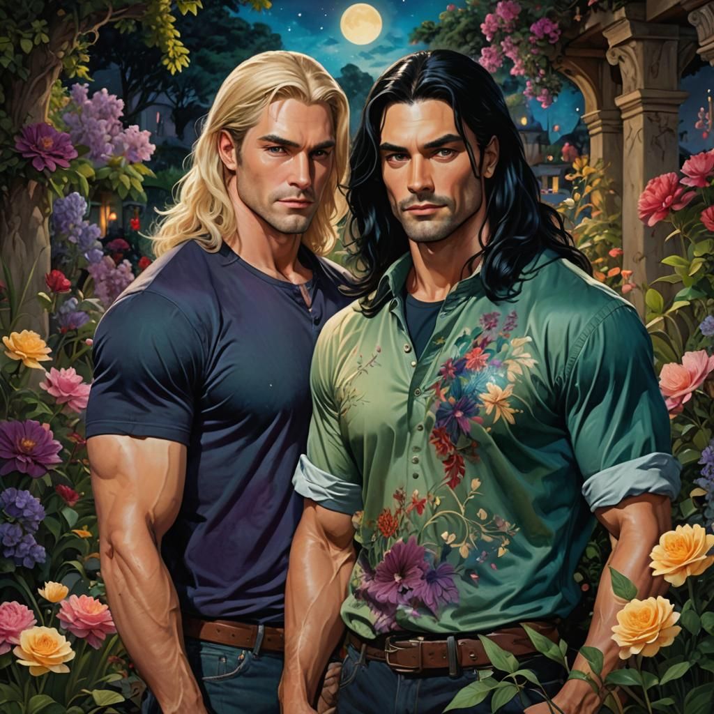 TWO Gentle, kind, loving men who are standing close to each ...