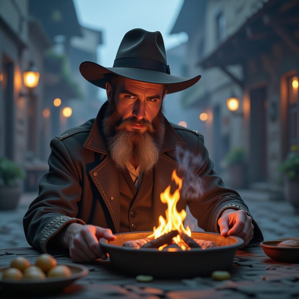 Ultra-Fat Haredi Man Eats Stew