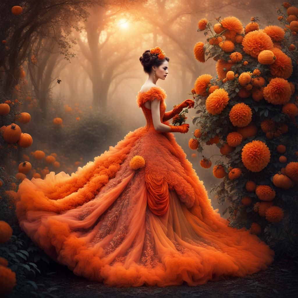 Orange Dress  by @Atlaxa