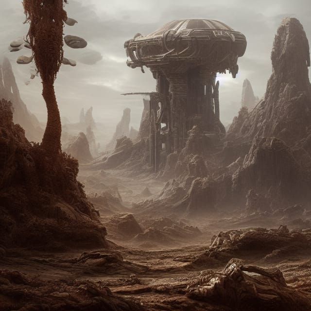 Mars overgrown Epic cinematic brilliant stunning intricate m...