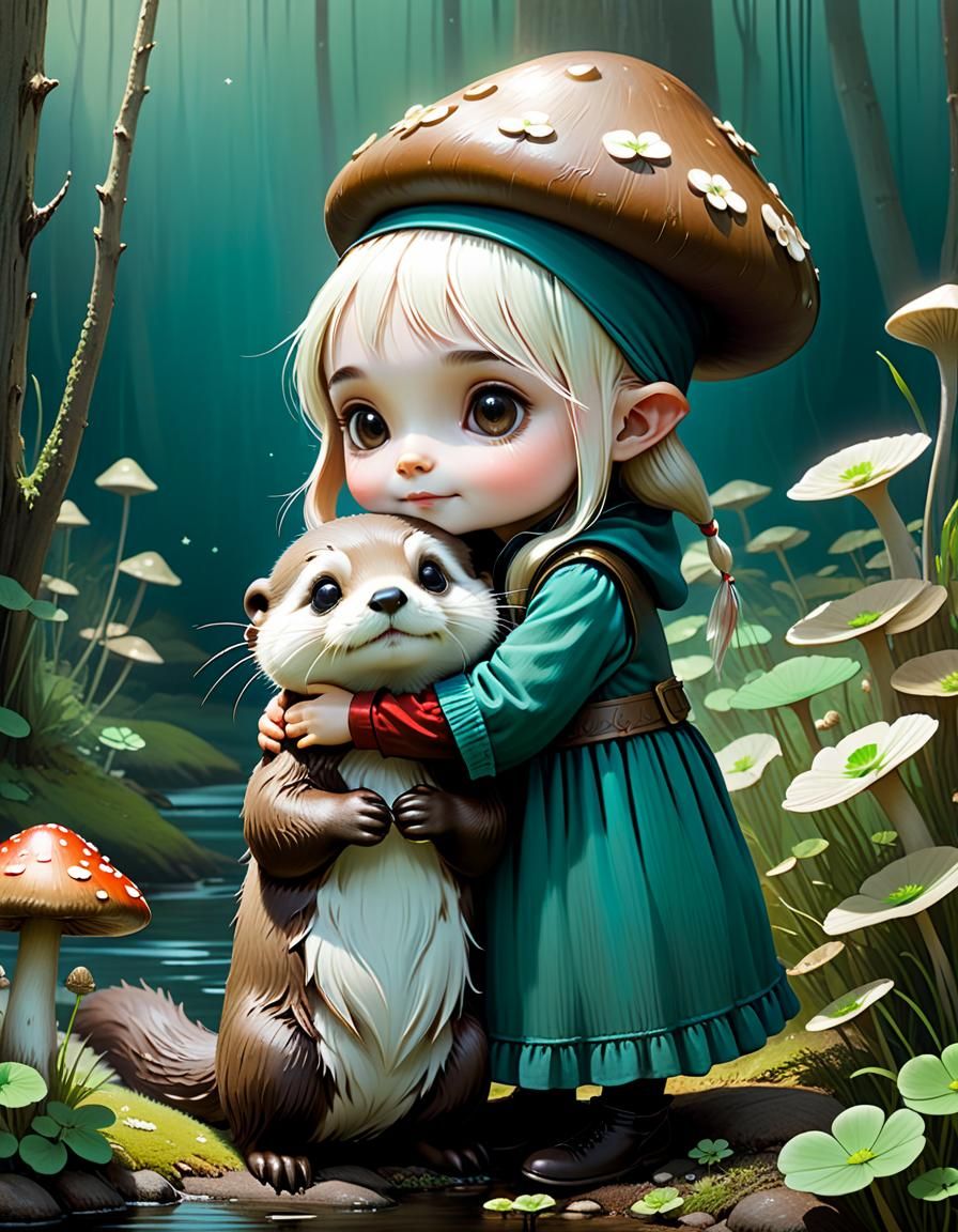 Otter and Gnome  by @RoboPep