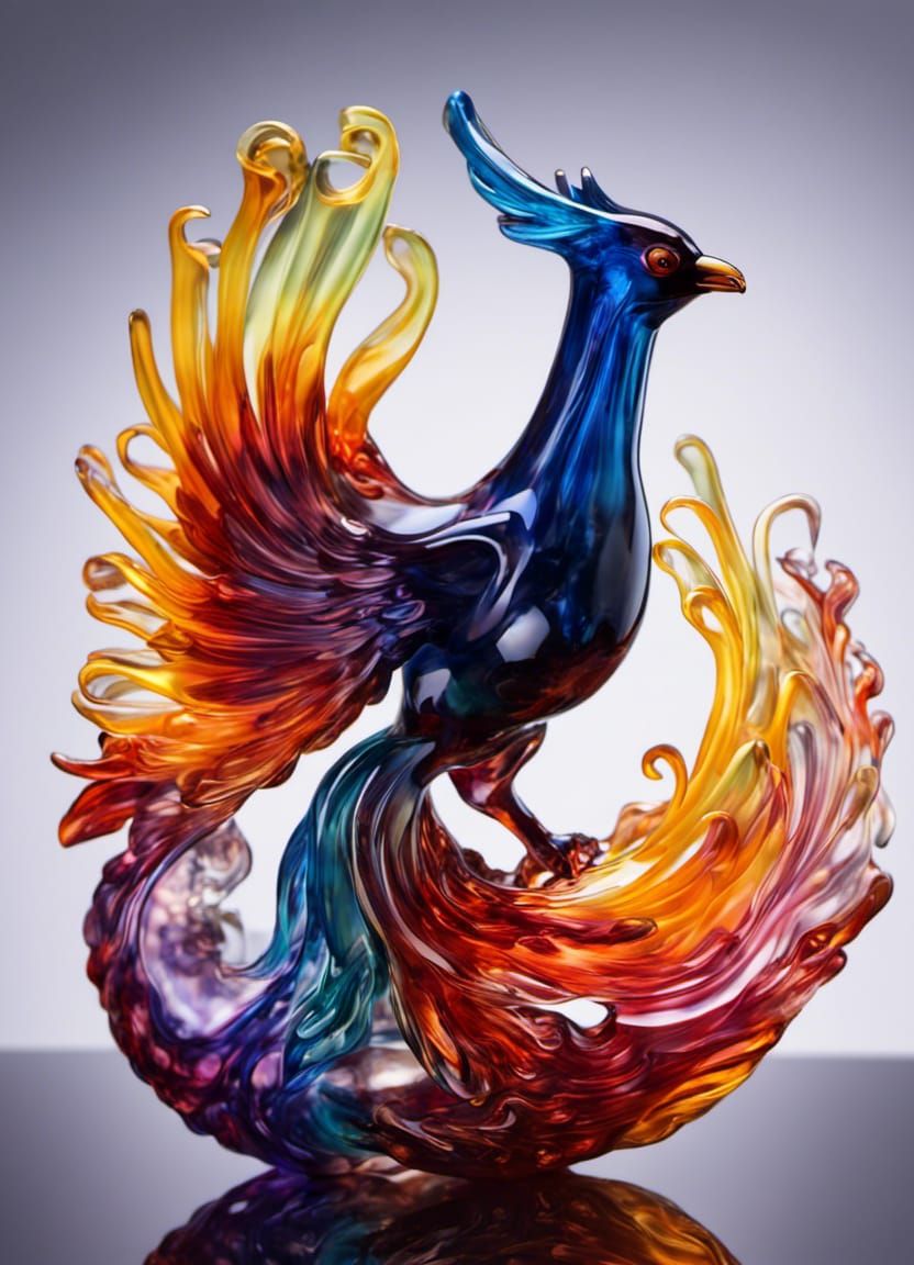Glass Phoenix figurine   by @Lilithmoon79 