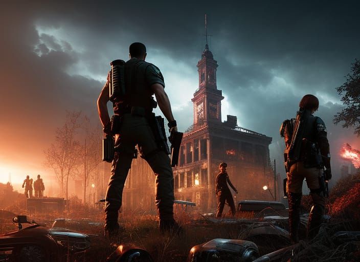 Insanely detailed photograph of Epic Scene of Resident Evil ...
