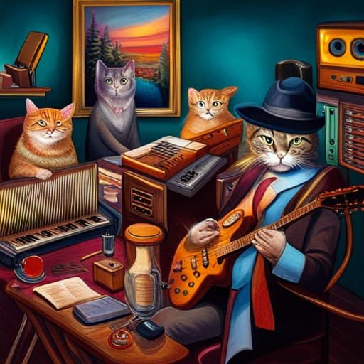 Jazz cats AI Generated Artwork NightCafe Creator