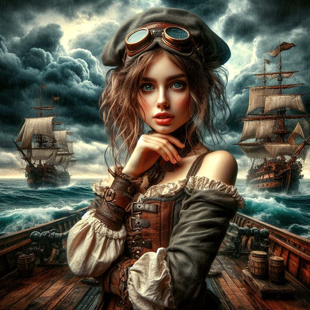 A steampunk pirate female